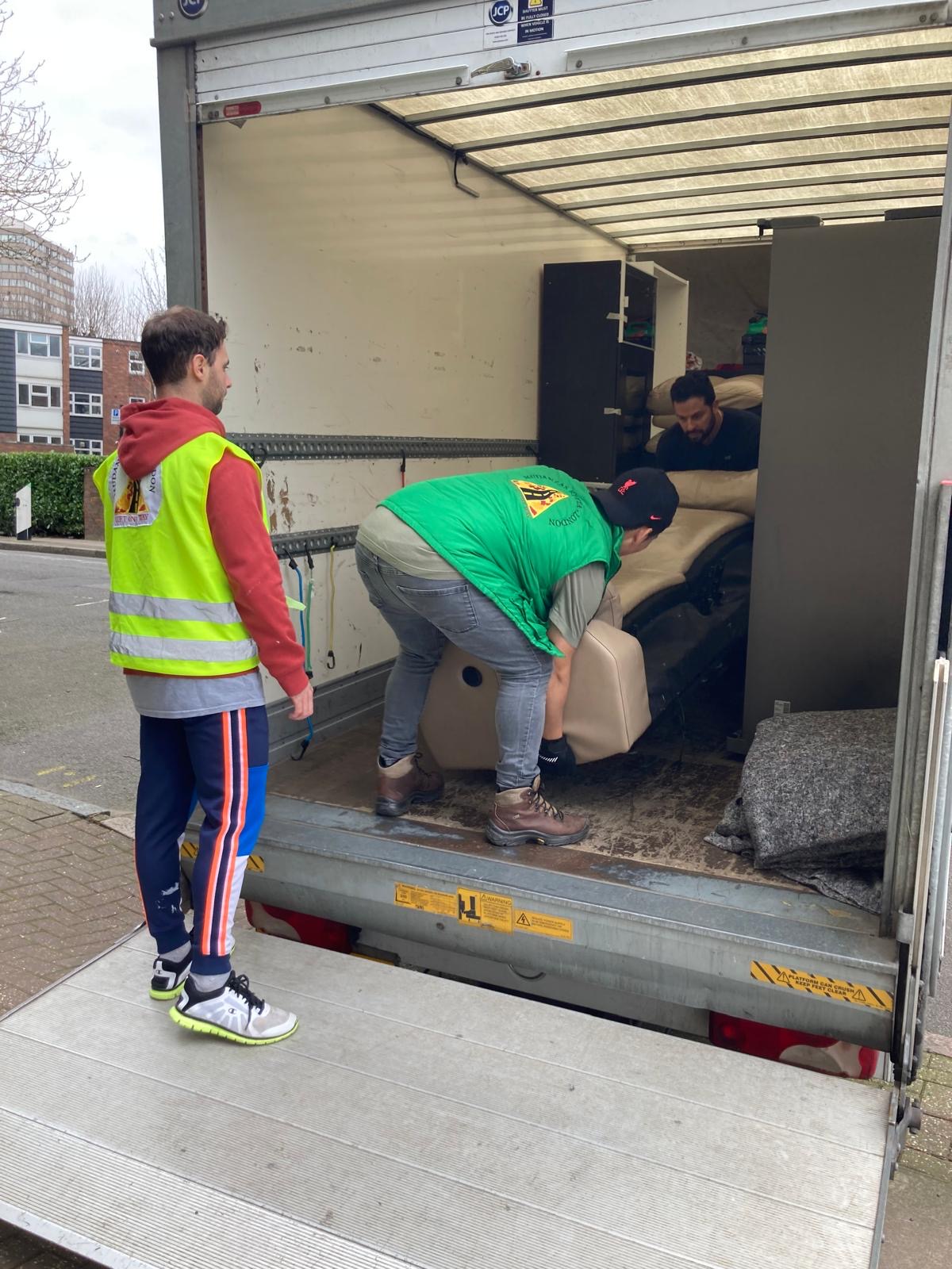 Man and van and Luton removals loading carefully in Mitcham